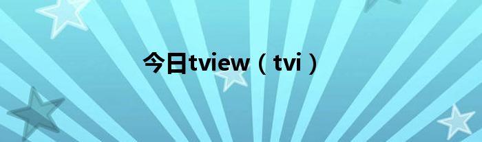 今日tview（tvi）