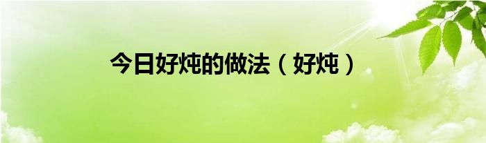 今日好炖的做法（好炖）