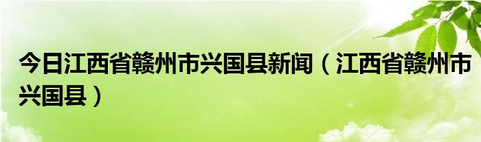 今日江西省赣州市兴国县新闻（江西省赣州市兴国县）