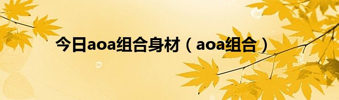 今日aoa组合身材（aoa组合）