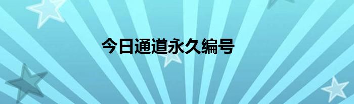 今日通道永久编号