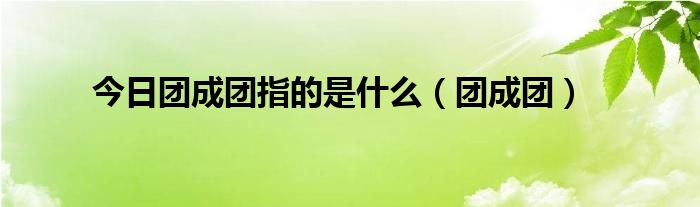 今日团成团指的是什么（团成团）