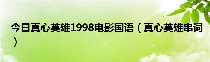 今日真心英雄1998电影国语（真心英雄串词）