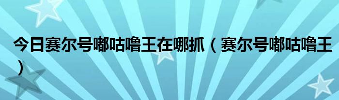 今日赛尔号嘟咕噜王在哪抓（赛尔号嘟咕噜王）