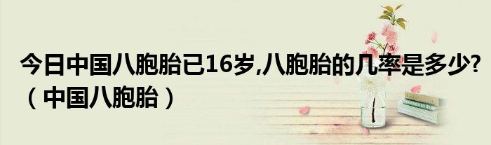 今日中国八胞胎已16岁,八胞胎的几率是多少?（中国八胞胎）