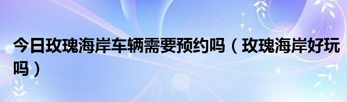 今日玫瑰海岸车辆需要预约吗（玫瑰海岸好玩吗）