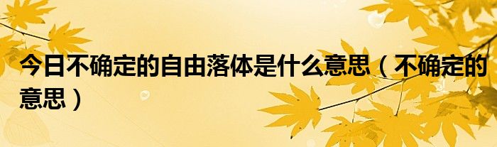 今日不确定的自由落体是什么意思（不确定的意思）