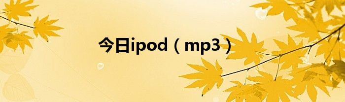 今日ipod（mp3）