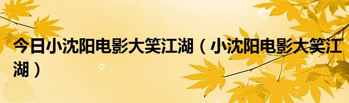 今日小沈阳电影大笑江湖（小沈阳电影大笑江湖）