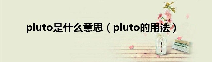 pluto是什么意思（pluto的用法）