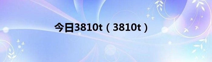 今日3810t（3810t）