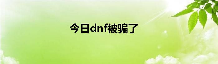 今日dnf被骗了