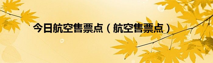 今日航空售票点（航空售票点）