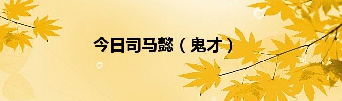 今日司马懿（鬼才）