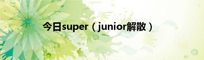 今日super（junior解散）