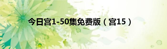 今日宫1-50集免费版（宫15）