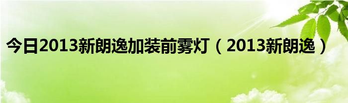 今日2013新朗逸加装前雾灯（2013新朗逸）