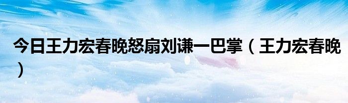 今日王力宏春晚怒扇刘谦一巴掌（王力宏春晚）