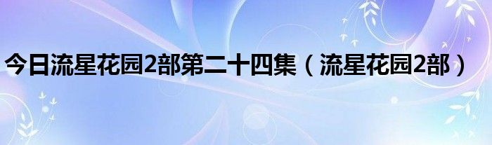 今日流星花园2部第二十四集（流星花园2部）