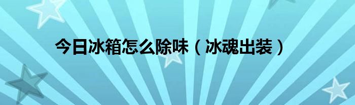 今日冰箱怎么除味（冰魂出装）