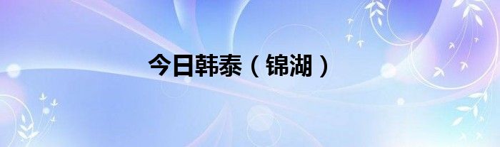 今日韩泰（锦湖）