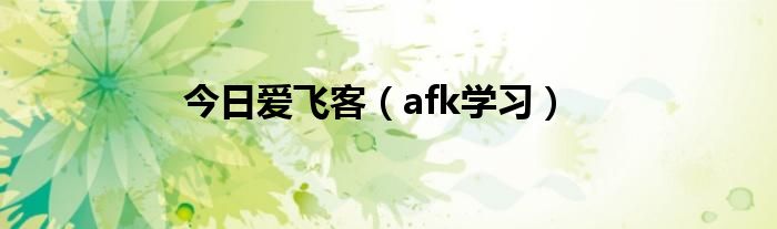 今日爱飞客（afk学习）