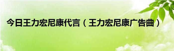 今日王力宏尼康代言（王力宏尼康广告曲）