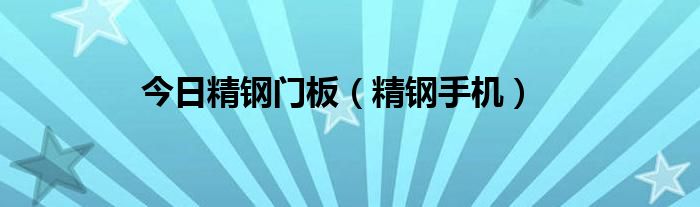 今日精钢门板（精钢手机）