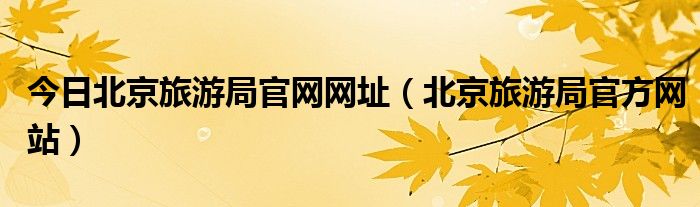 今日北京旅游局官网网址（北京旅游局官方网站）