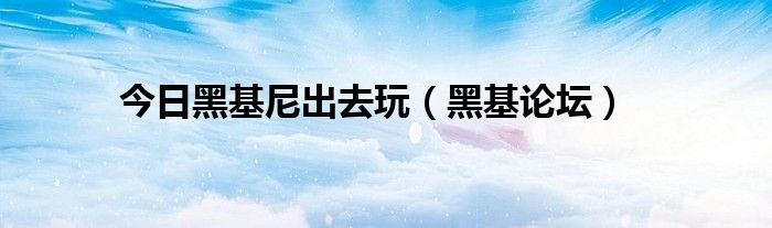 今日黑基尼出去玩（黑基论坛）