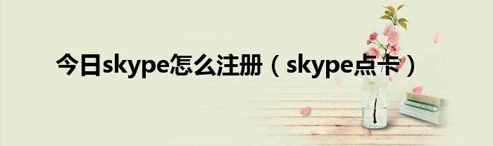 今日skype怎么注册（skype点卡）