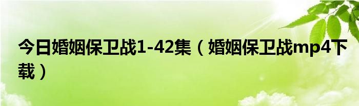 今日婚姻保卫战1-42集（婚姻保卫战mp4下载）