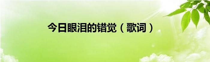 今日眼泪的错觉（歌词）