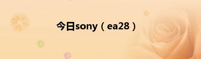 今日sony（ea28）