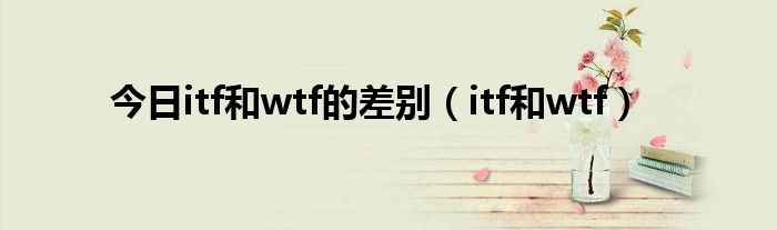 今日itf和wtf的差别（itf和wtf）