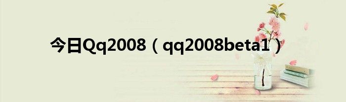 今日Qq2008（qq2008beta1）