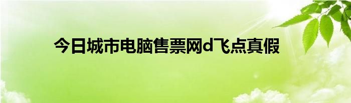 今日城市电脑售票网d飞点真假