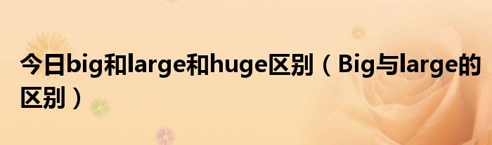 今日big和large和huge区别（Big与large的区别）