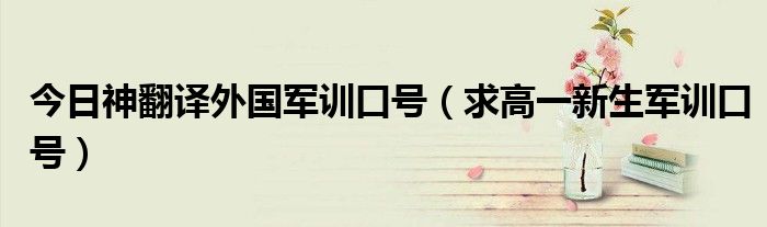 今日神翻译外国军训口号（求高一新生军训口号）