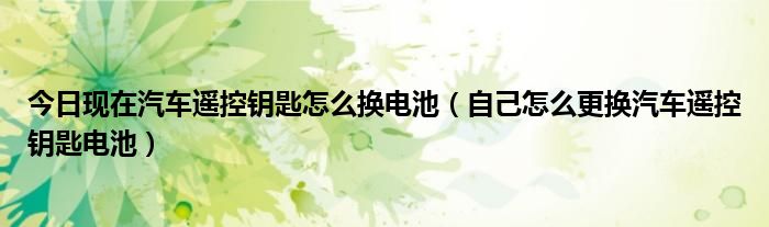 今日现在汽车遥控钥匙怎么换电池（自己怎么更换汽车遥控钥匙电池）