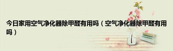 今日家用空气净化器除甲醛有用吗（空气净化器除甲醛有用吗）