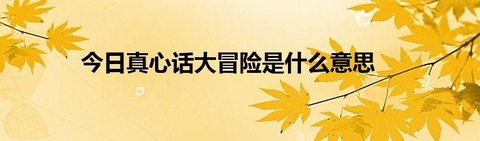 今日真心话大冒险是什么意思