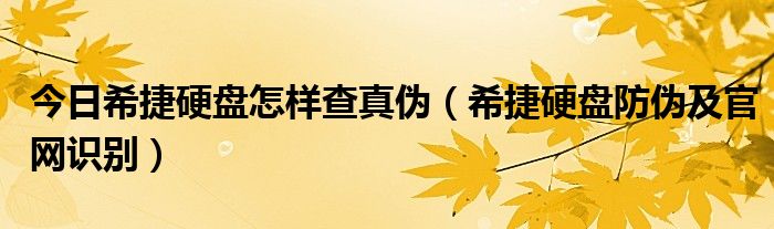 今日希捷硬盘怎样查真伪（希捷硬盘防伪及官网识别）