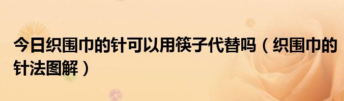 今日织围巾的针可以用筷子代替吗（织围巾的针法图解）