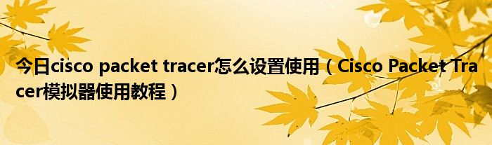 今日cisco packet tracer怎么设置使用（Cisco Packet Tracer模拟器使用教程）