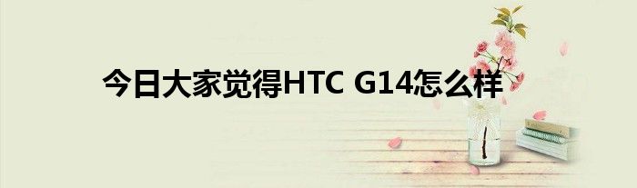 今日大家觉得HTC G14怎么样