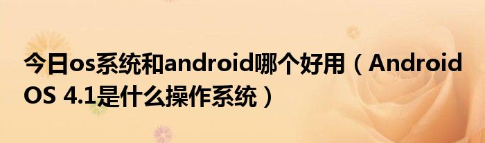 今日os系统和android哪个好用（Android OS 4.1是什么操作系统）