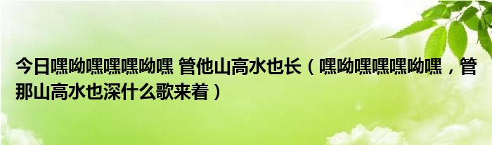 今日嘿呦嘿嘿嘿呦嘿 管他山高水也长（嘿呦嘿嘿嘿呦嘿，管那山高水也深什么歌来着）