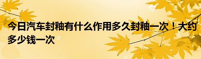 今日汽车封釉有什么作用多久封釉一次！大约多少钱一次