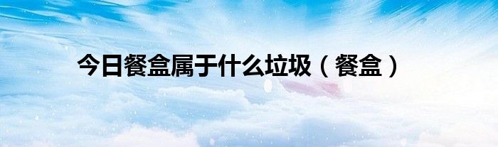 今日餐盒属于什么垃圾（餐盒）